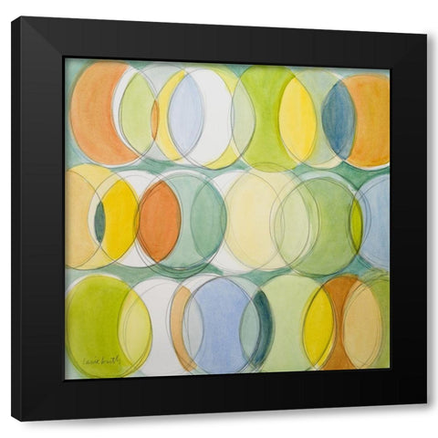 Circle Around on Blue II Black Modern Wood Framed Art Print with Double Matting by Loreth, Lanie