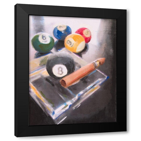 Game Night II Black Modern Wood Framed Art Print by French-Roussia, Heather A.