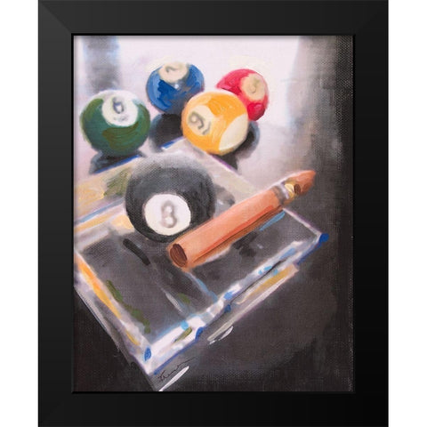 Game Night II Black Modern Wood Framed Art Print by French-Roussia, Heather A.