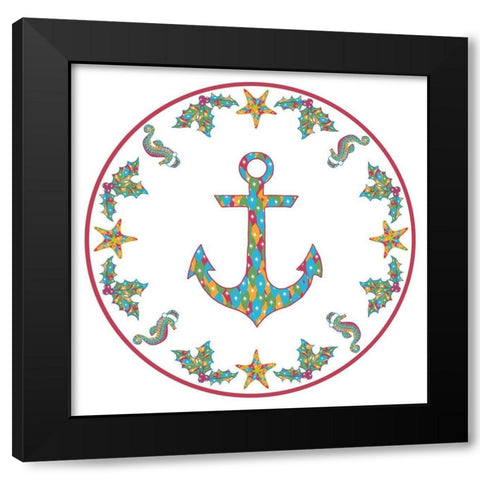 A Coastal Christmas I Black Modern Wood Framed Art Print by Biscardi, Nicholas