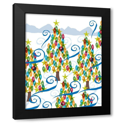 Holiday Times Pattern I Black Modern Wood Framed Art Print by Biscardi, Nicholas