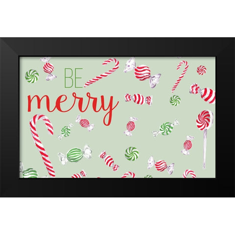 Be Merry Black Modern Wood Framed Art Print by Medley, Elizabeth