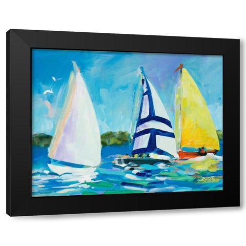 The Regatta Black Modern Wood Framed Art Print with Double Matting by Slivka, Jane