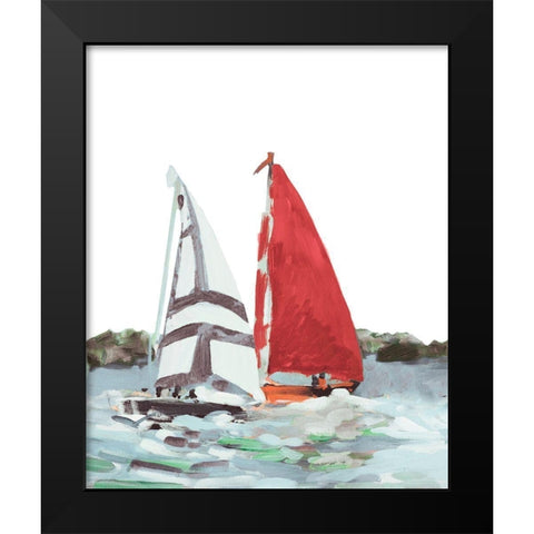 Line Regatta I Black Modern Wood Framed Art Print by Slivka, Jane