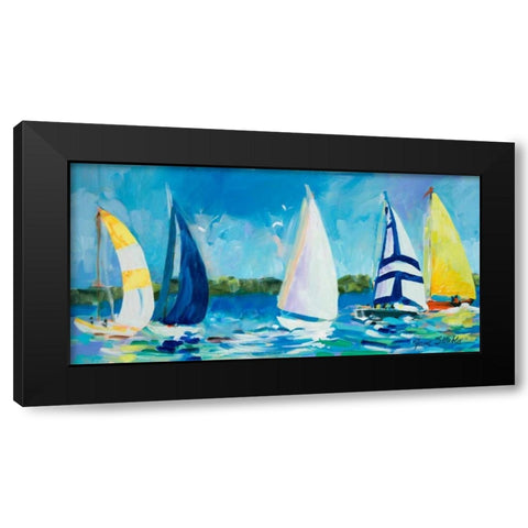 The Regatta I Black Modern Wood Framed Art Print by Slivka, Jane