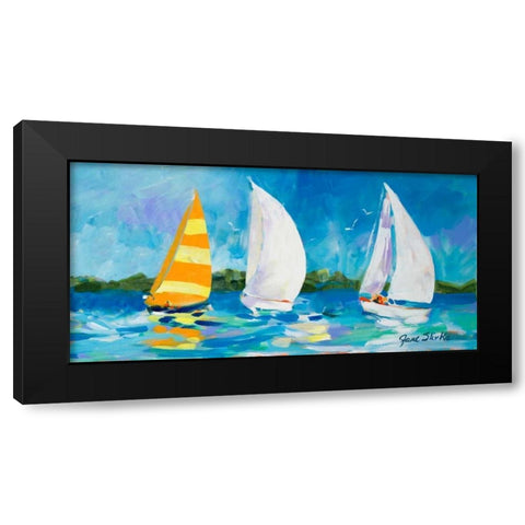 The Regatta II Black Modern Wood Framed Art Print by Slivka, Jane