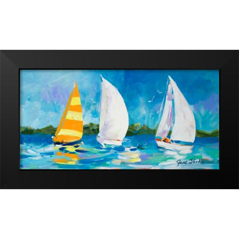 The Regatta II Black Modern Wood Framed Art Print by Slivka, Jane