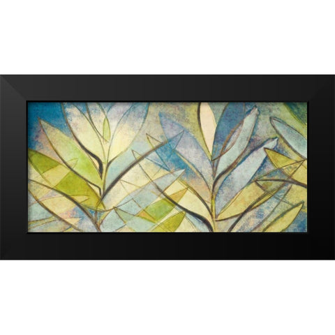 Palm Abstract in Blue Black Modern Wood Framed Art Print by Loreth, Lanie