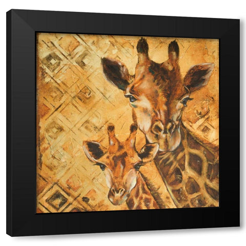 Safari Mother and Son I Black Modern Wood Framed Art Print by Pinto, Patricia