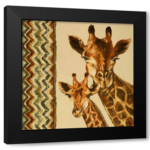 Chevron Safari I Black Modern Wood Framed Art Print by Pinto, Patricia