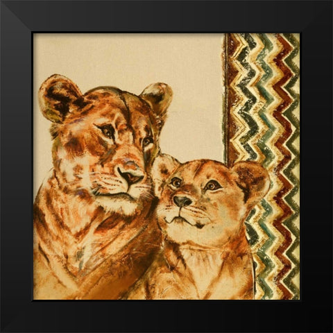 Chevron Safari II Black Modern Wood Framed Art Print by Pinto, Patricia