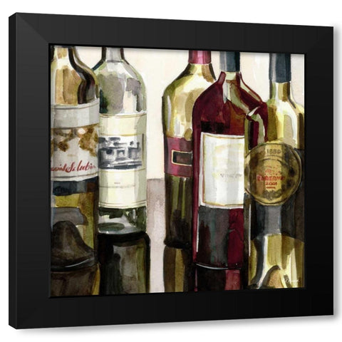 BandG Bottles Square I Black Modern Wood Framed Art Print by French-Roussia, Heather A.