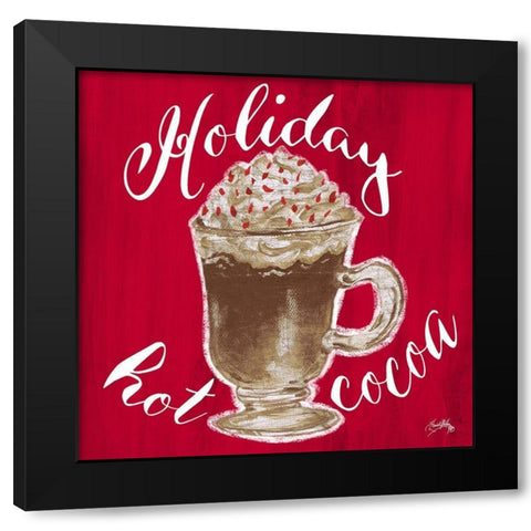 Holiday Hot Cocoa Black Modern Wood Framed Art Print with Double Matting by Medley, Elizabeth