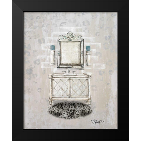 Antique Mirrored Bath I Black Modern Wood Framed Art Print by Hakimipour, Tiffany