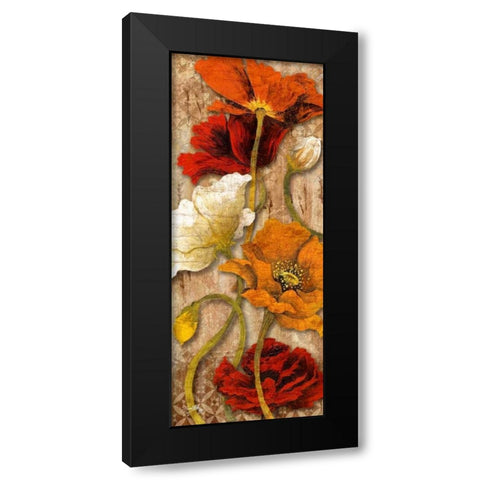 Joyful Poppies II Black Modern Wood Framed Art Print with Double Matting by Medley, Elizabeth