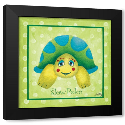 Turtle Border Black Modern Wood Framed Art Print by Medley, Elizabeth