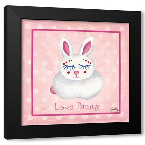 Bunny Border Black Modern Wood Framed Art Print by Medley, Elizabeth