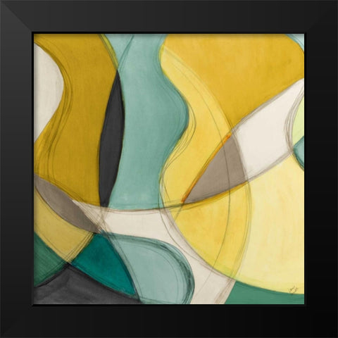 Curving Color Square I Black Modern Wood Framed Art Print by Loreth, Lanie