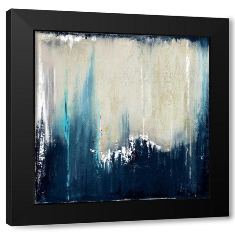 Blue Illusion I Black Modern Wood Framed Art Print by Pinto, Patricia