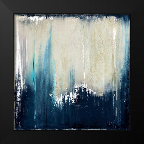 Blue Illusion I Black Modern Wood Framed Art Print by Pinto, Patricia