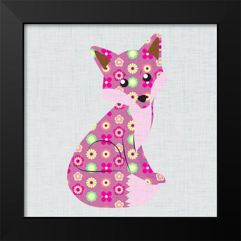 Retro Fox I Black Modern Wood Framed Art Print by SD Graphics Studio