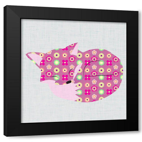 Retro Fox III Black Modern Wood Framed Art Print by SD Graphics Studio