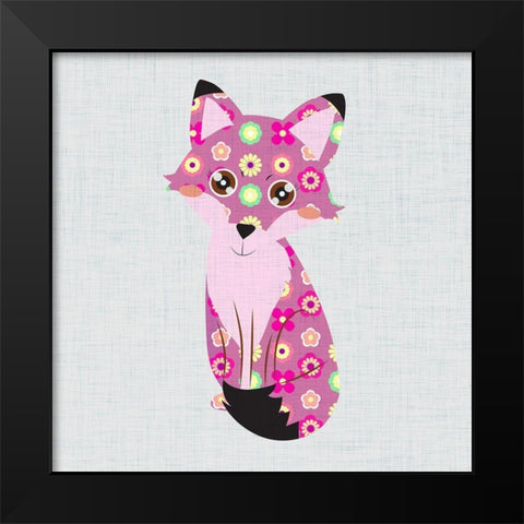Retro Fox II Black Modern Wood Framed Art Print by SD Graphics Studio