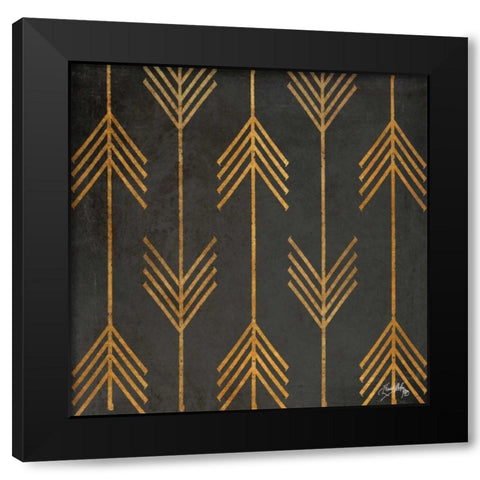 Gold Arrow Modele I Black Modern Wood Framed Art Print with Double Matting by Medley, Elizabeth