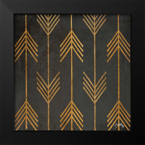 Gold Arrow Modele I Black Modern Wood Framed Art Print by Medley, Elizabeth