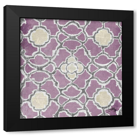 Purple Modele III Black Modern Wood Framed Art Print with Double Matting by Medley, Elizabeth