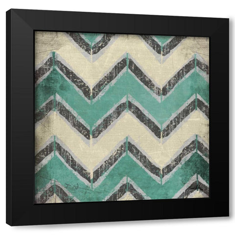 Turquoise Modele VII Black Modern Wood Framed Art Print with Double Matting by Medley, Elizabeth