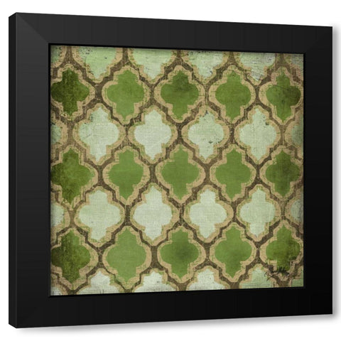 Green Modele III Black Modern Wood Framed Art Print with Double Matting by Medley, Elizabeth