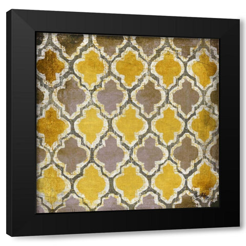 Yellow and Gray Modele II Black Modern Wood Framed Art Print with Double Matting by Medley, Elizabeth