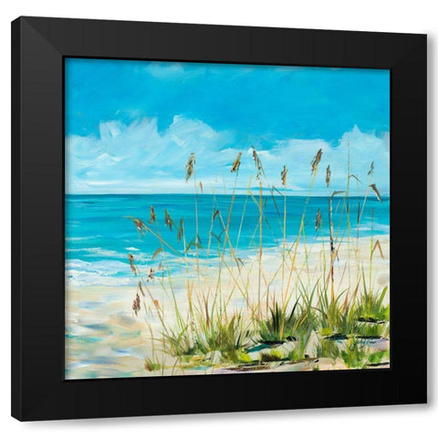 Seaside Square I Black Modern Wood Framed Art Print with Double Matting by DeRice, Julie