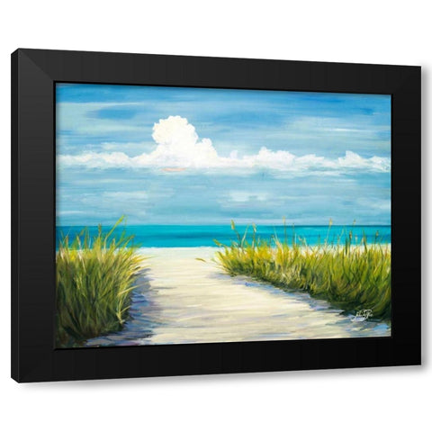Beach Scene I Black Modern Wood Framed Art Print with Double Matting by DeRice, Julie
