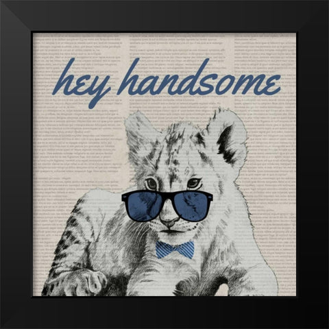 Handsome Tiger Black Modern Wood Framed Art Print by Rhyan, Vivien