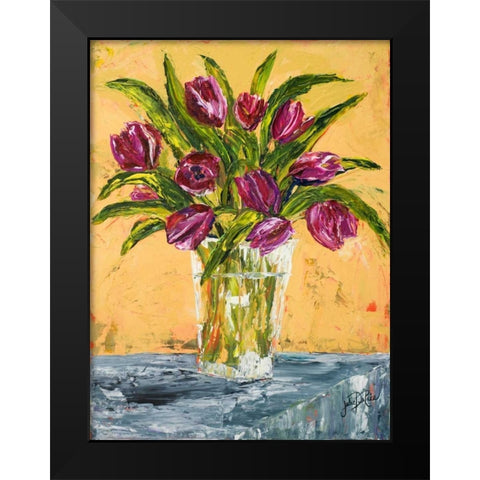 Tulips Black Modern Wood Framed Art Print by DeRice, Julie