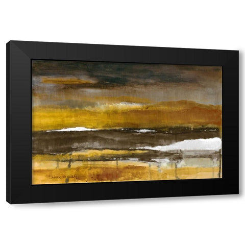 Stratscape in Gold Black Modern Wood Framed Art Print by Loreth, Lanie