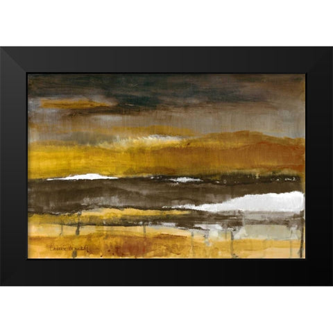 Stratscape in Gold Black Modern Wood Framed Art Print by Loreth, Lanie