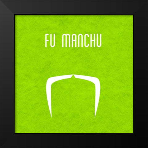Fu Manchu Black Modern Wood Framed Art Print by Studio, Sd Graphics