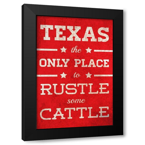 Rustle Some Cattle Black Modern Wood Framed Art Print with Double Matting by SD Graphics Studio