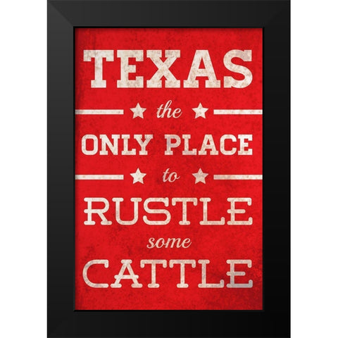 Rustle Some Cattle Black Modern Wood Framed Art Print by SD Graphics Studio