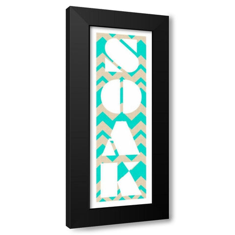 Soaking in Chevron Black Modern Wood Framed Art Print with Double Matting by SD Graphics Studio