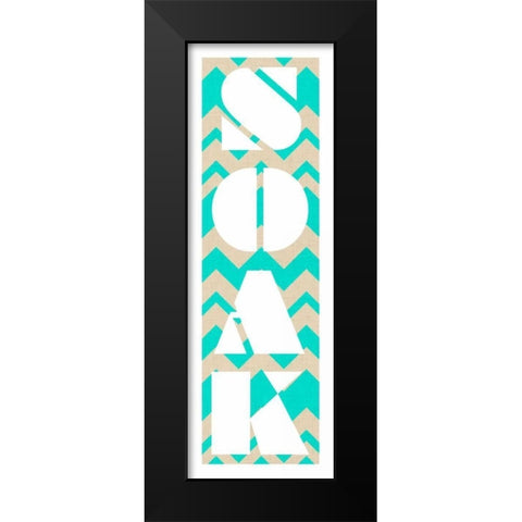 Soaking in Chevron Black Modern Wood Framed Art Print by SD Graphics Studio