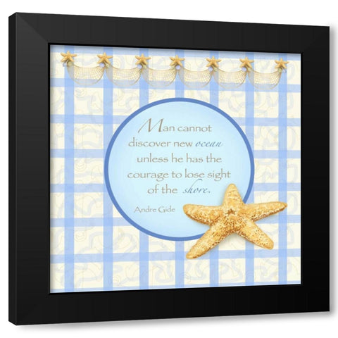 Starfish I Black Modern Wood Framed Art Print with Double Matting by Metz, Andi