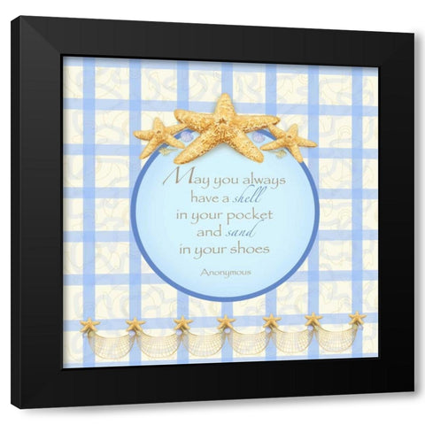 Starfish II Black Modern Wood Framed Art Print with Double Matting by Metz, Andi