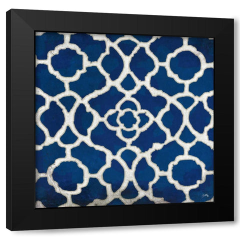 Indigo Modele I Black Modern Wood Framed Art Print with Double Matting by Medley, Elizabeth