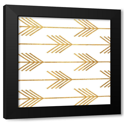 Golden Arrows I Black Modern Wood Framed Art Print with Double Matting by Medley, Elizabeth