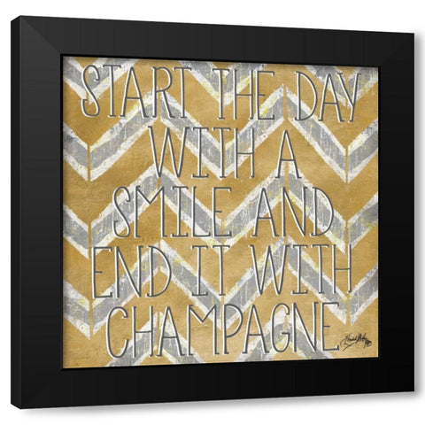 Love and Smile Modele II Black Modern Wood Framed Art Print with Double Matting by Medley, Elizabeth