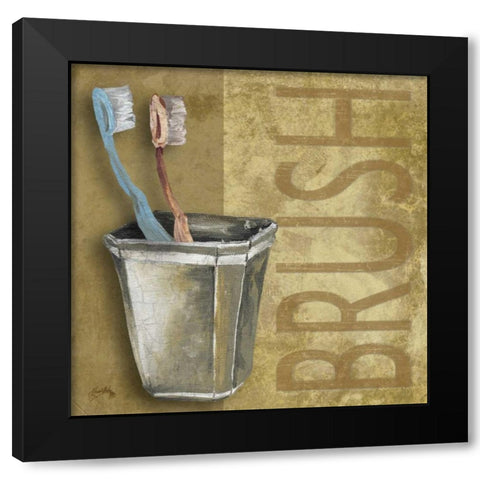 Brush Black Modern Wood Framed Art Print by Medley, Elizabeth